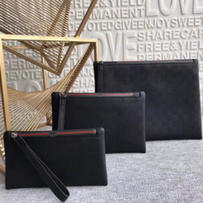 [구찌] 블랙 뱀부 쓰리사이즈 클러치백(스몰/미디움/라지) gu0020b - Gucci Black Bamboo 3size Pouch Bag