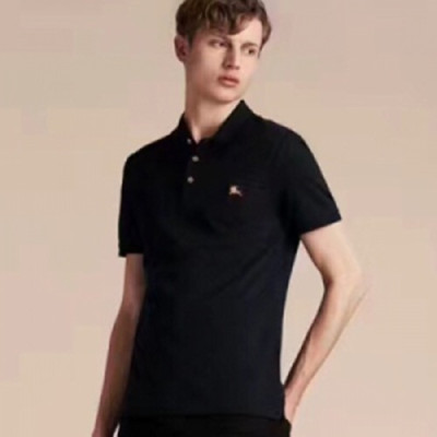[버버리] 코튼 피케 폴로셔츠 블랙 40287511 남성용 폴로 셔츠 bb0021f - Burberry Printed Check Placket Cotton Pique Polo Shirt in Black