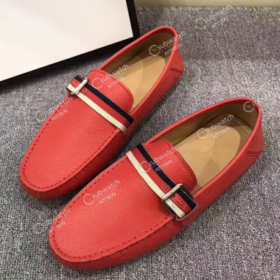 [구찌] 레드 유팁 모카신 레더 남성용 신발 gu0001x - Gucci Red U-Tip Mokasin Leather Mens Shoes