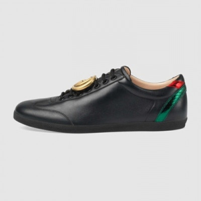 [구찌] 밤비 가죽 GG-로고 블랙 437487 남성용 스니커즈 gu0011x - Gucci Bambi Leather GG-Logo Mens Sneakers