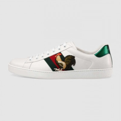 [구찌] Ace 자수 디테일의 로우탑 화이트 470110 남성용 스니커즈 gu0012x - Gucci Ace Embroidery Detail White Sneakers