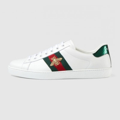 [구찌] Ace 자수 디테일의 로우탑 화이트 429446 남성용 스니커즈 gu0016x - Gucci Ace Embroidery Detail White Sneakers
