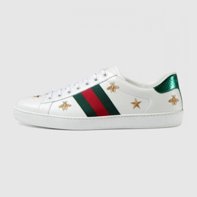 [구찌] Ace 자수 디테일의 로우탑 화이트 386750 남성용 스니커즈 gu0020x - Gucci Ace Embroidery Detail White Sneakers