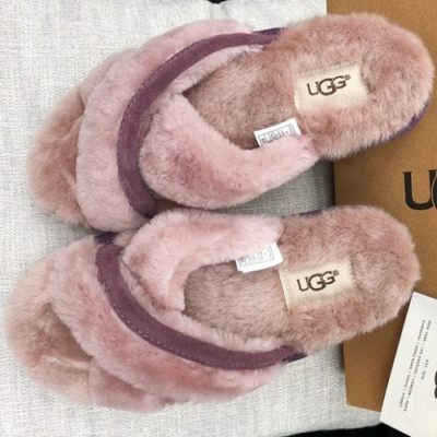 UGG 2018 LADIES LEATHER SLIPPER - UGG 여성 레더 어그 털슬리퍼 UGG0025 , 사이즈 (225 - 250)