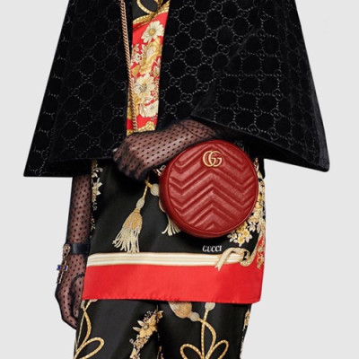 Gucci GG Marmont Mini Round Women Shoulder Bag,18.5CM - 구찌 GG 마몬트 미니 라운드 여성용 숄더백 550154, GUB0027,18.5CM