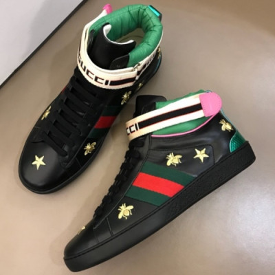 GUCCI 2018 MENS LEATHER ANKLE SKEAKERS - 구찌 남성 레더 앵클 스니커즈 GUC0084 , 사이즈 (240 - 275)