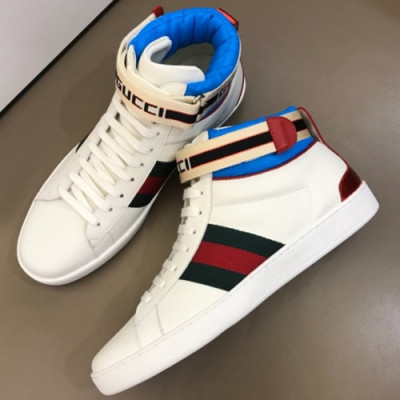 GUCCI 2018 MENS LEATHER ACE ANKLE SKEAKERS - 구찌 남성 레더 앵클 스니커즈 GUC0085 , 사이즈 (240 - 275)