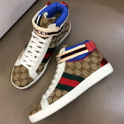 GUCCI 2018 MENS LEATHER ANKLE SKEAKERS - 구찌 남성 레더 앵클 스니커즈 GUC0086 , 사이즈 (240 - 275)