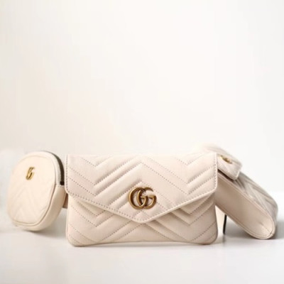 Gucci Marmont Matlase Belt Bag, - 구찌 마몬트 마틀라세 벨트백 524597, GUB0084,화이트