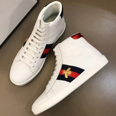 GUCCI 2018 MENS LEATHER ACE ANKLE SKEAKERS - 구찌 남성 레더 앵클 스니커즈 GUC0095 , 사이즈 (245 - 265)