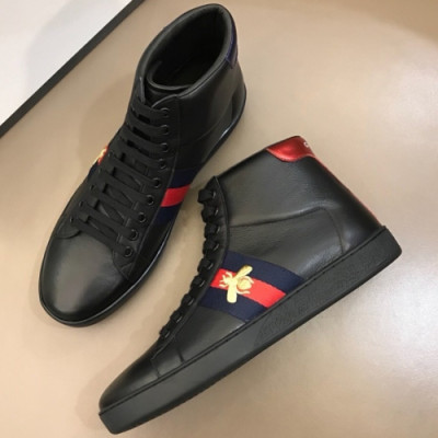 GUCCI 2018 MENS LEATHER ACE ANKLE SKEAKERS - 구찌 남성 레더 앵클 스니커즈 GUC0096 , 사이즈 (245 - 265)