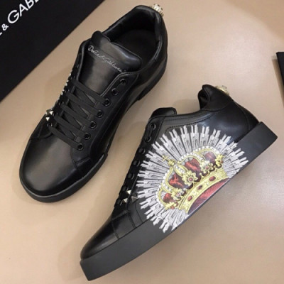 DOLCE&GABBANA 2018 MENS PEARL LEATHER SKEAKERS - 돌체앤가바나 남성 진주 레더 스니커즈 DOL0068 , 사이즈 (240 - 275)