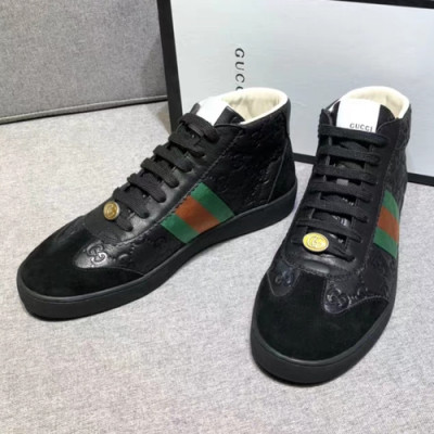 GUCCI 2018 MENS LEATHER ACE ANKLE SKEAKERS - 구찌 남성 레더 앵클 스니커즈 GUC0102 , 사이즈 (240 - 270)