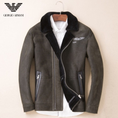 ARMANI 2018 MENS DOWN LEATHER JACKET - 알마니 남성 양면 가죽자켓 ARM0055  , 사이즈 (L - 4XL)