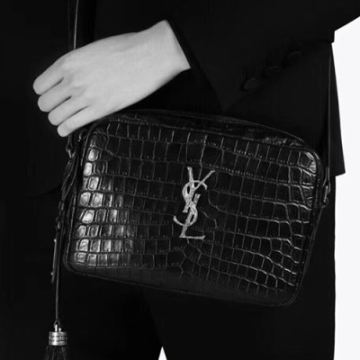 Saint Laurent Women Crocodile Patten Camera Shoulder Cross Bag,23CM - 입생로랑 여성용 크로코다일 패턴 카메라 숄더 크로스백 505730,SLB0190, 23CM,블랙