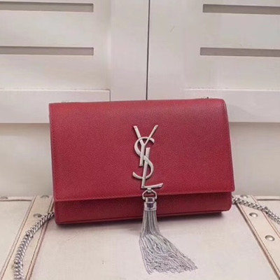 Saint Laurent Women Kate Monogram Tassel Chain Shoulder Bag,20CM - 입생로랑 여성용 케이트 모노그램 태슬 체인 숄더백 474366, SLB0228,20CM,레드