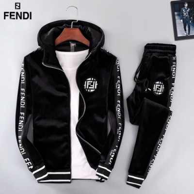 Fendi 2018 Mens Casual Velvet Training Clothes&Pants - 펜디 2018 남성 캐쥬얼 벨벳 트레이닝복&팬츠 Fen0036x.Size(m - 5xl).블랙