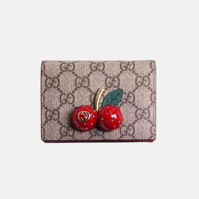 Gucci GG Supreme Card Case With Cherries  - 구찌 체리 장식 GG 수프림 카드 케이스 GUC0243 11CM