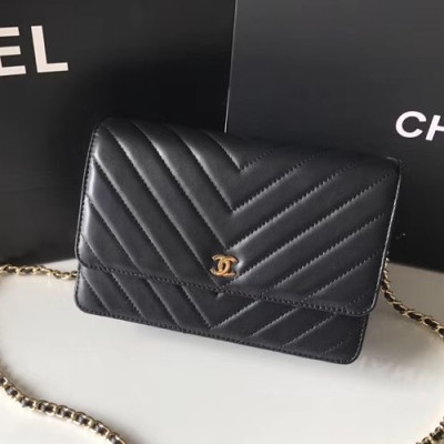 Chanel WOC Chain Cross Bag,19CM - 샤넬 WOC 체인 크로스백,CHAB0034,19.5CM,블랙