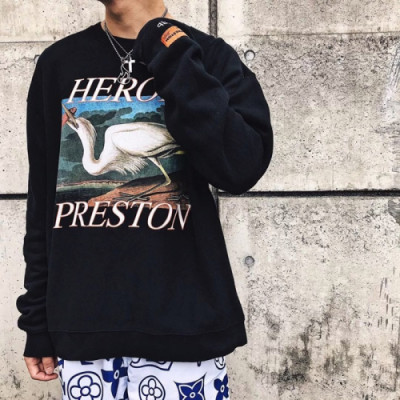 Heron Preston Mens Black Tshirts - 헤론프레스턴 남성 블랙 맨투맨 - her06x