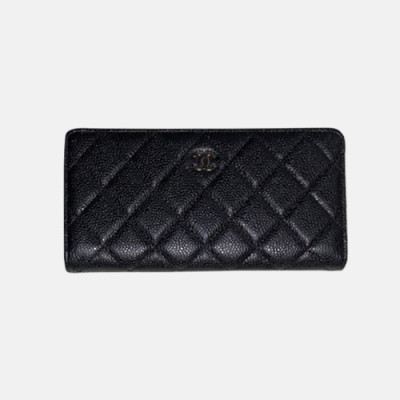 CHANEL 2018 Cavier Long wallet A80285 - 샤넬 캐비어 엔틱 은장 장지갑  Cnl0024x.Size18cm.블랙