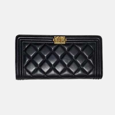 Chanel 2018 Leboy Lambskin Long wallet A80285- 샤넬 램스킨 장지갑 보이 엔틱금장 Cnl0025x.Size18cm.블랙