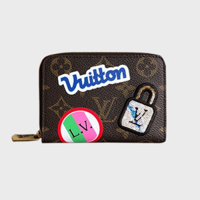 Louis Vuitton 2018 /19 Zippy Small Wallet Monogram M63391 - 루이비통 스티커 패치 디테일 스몰 지피 월릿  Lou0253x.11cm.브라운