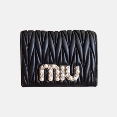 MiuMiu 2018 Ladies Matelassé Nappa Leather Wallet 5MV204 - 미우미우 마테라쎄 반지갑 MIU0014X  8CM