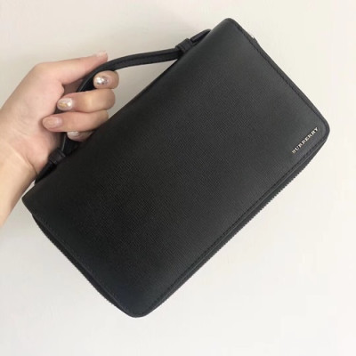 Burberry 2018 Leather Clutch Bag , 21.5cm - 버버리 2018 레더 남성용 클러치백 ,BURB0002,21.5CM,블랙