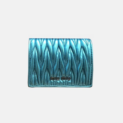 18/19 MiuMiu Ladies Matelassé Logo Small Wallet 5MV204 - 미우미우 마테라쎄 로고 남자 반지갑 MIU0069X  8CM