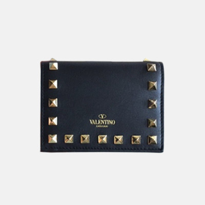 2018/19 Valentino Rockstud Leather Card Cace - 발렌티노 신상 락스터드 레더 카드지갑 VAL0083 11CM