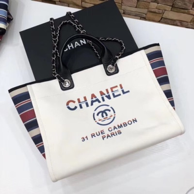 Chanel 2018 Tote Shoulder Bag,38CM - 샤넬 2018 토트 숄더백  CHAB0332,38CM,화이트