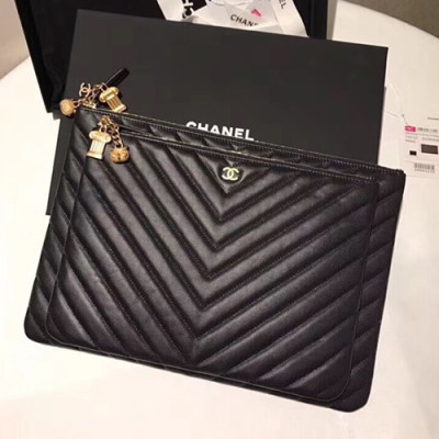 Chanel 2018 Lady Clutch Bag,28/33CM - 샤넬 2018 레이디 클러치, CHAB0337,28/33CM,블랙