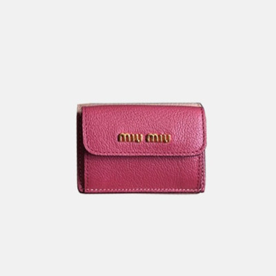 MiuMiu 2018 Ladies Madras Leather Wallet 5MH020# - 18FW 미우미우 마드라스 가죽 지갑 MIU0112X  9.5CM