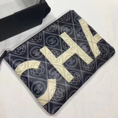 Chanel 2018 Women Leather Clutch Bag ,20CM - 샤넬 2018  여성용 레더 클러치백 CHAB0391,20CM,블랙+베이지