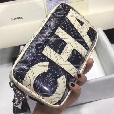 Chanel 2018 Women Leather  Camera Pouch Clutch Bag ,19CM - 샤넬 2018  여성용 레더 카메라 파우치 클러치백 CHAB0392,19CM,블랙+베이지