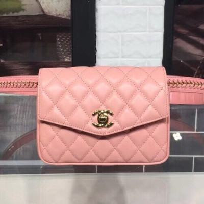 Chanel Women Leather Belt Bag ,18CM - 샤넬 여성용 레더 벨트백,CHAB0405,18CM,핑크