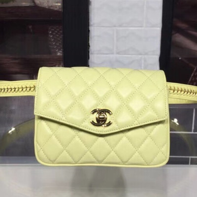 Chanel Women Leather Belt Bag ,18CM - 샤넬 여성용 레더 벨트백,CHAB0406,18CM,옐로우