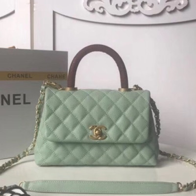 Chanel 2018 Chain Tote Shoulder Bag,23CM - 샤넬 2018 체인 토트 숄더백,CHAB0458,23CM,라이트그린