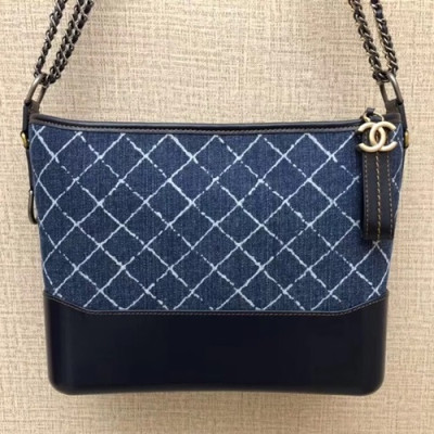 Chanel 2018 Gabrielle Hobo Denim Shoulder Bag ,28CM - 샤넬 2018 가브리엘 호보 데님 숄더백,CHAB0500,28CM,블루