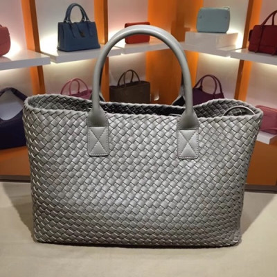 Bottega Veneta Leather Gray Women Tote Bag,40cm - 보테가 베네타 레더 그레이 여성용 토트백 5211-1,BVB0004,40cm