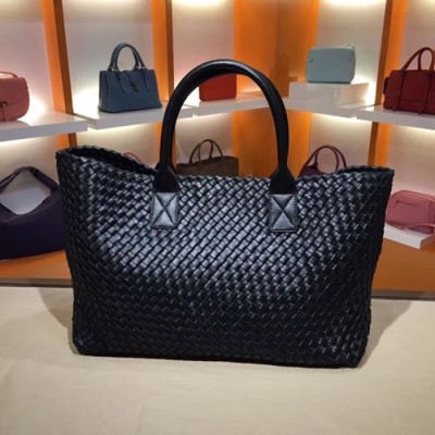 Bottega Veneta Leather Black Women Tote Bag,40cm - 보테가 베네타 레더 블랙 여성용 토트백 5211-4,BVB0006,40cm