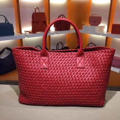 Bottega Veneta Leather Red Women Tote Bag,40cm - 보테가 베네타 레더 레드 여성용 토트백 5211-5,BVB0007,40cm