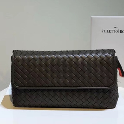 Bottega Veneta Leather Dark Gray Women Chain Cross Bag,25cm - 보테가 베네타 레더 다크 그레이 여성용 체인 크로스백 1516-3,BVB0011,25cm