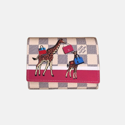 Louis Vuitton 2018 Ladies Victorine Wallet With Magical Giraffes Printing (Damier Azur)  N60059 - 루이비통 빅토린 월릿 모노그램 여성 중지갑  LOU0361 12CM