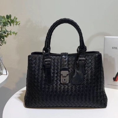 Bottega Veneta Leather Black Roma Medium Tote Shoulder Bag,32cm - 보테가 베네타 레더 블랙 미듐 로마 토트 숄더백 7453-1,BVB0022,32cm