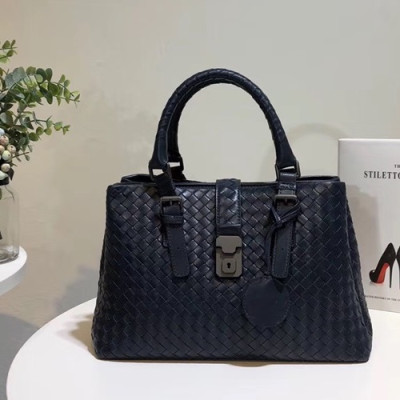 Bottega Veneta Leather Black Roma Medium Tote Shoulder Bag,32cm - 보테가 베네타 레더 블랙 미듐 로마 토트 숄더백 7453-4,BVB0025,32cm