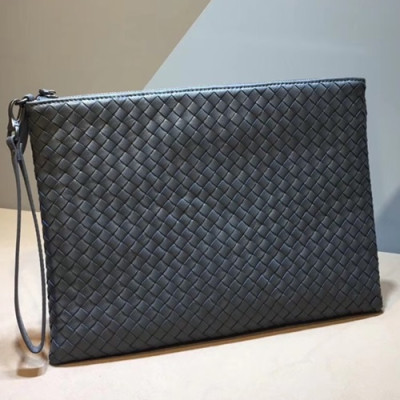 Bottega Veneta Leather Gray Clutch Bag,34cm - 보테가 베네타 레더 그레이 남여공용 클러치백 6033-8,BVB0047,34cm