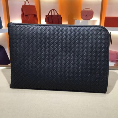 Bottega Veneta Leather Black Clutch Bag,34cm - 보테가 베네타 레더 블랙 남성용 클러치백 8025,BVB0070,34cm