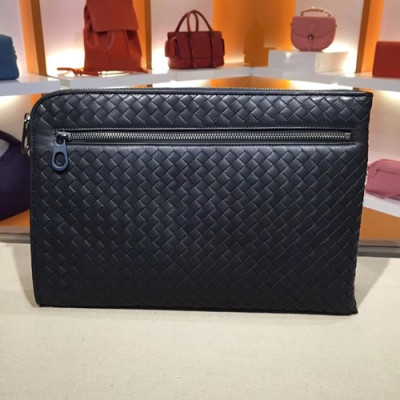 Bottega Veneta Leather Black Clutch Bag,34cm - 보테가 베네타 레더 블랙 남성용 클러치백 8028,BVB0071,34cm